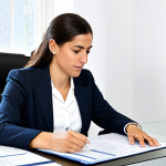 **

"A professional *Gestor Administrativo* in Spain, fully clothed in a modern business suit, assisting a client with paperwork at a bright, well-organized office desk.  Background includes official documents and a computer screen displaying Spanish government website.  Emphasis on competence and approachability. Safe for work, appropriate content, professional, perfect anatomy, natural proportions, family-friendly, modest clothing, well-formed hands, proper finger count."

**