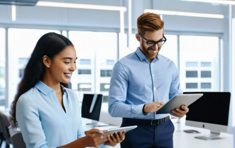 자치행정사 자격증 온라인 강의 - **Digital Transformation in Administrative Management:** A vibrant and clean office environment show...